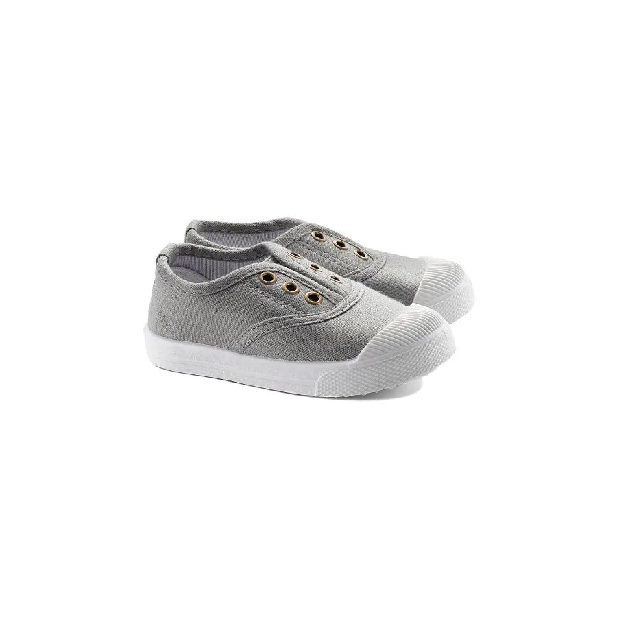 Caro Canvas Pump Shoes with Rubber Sole (Grey)