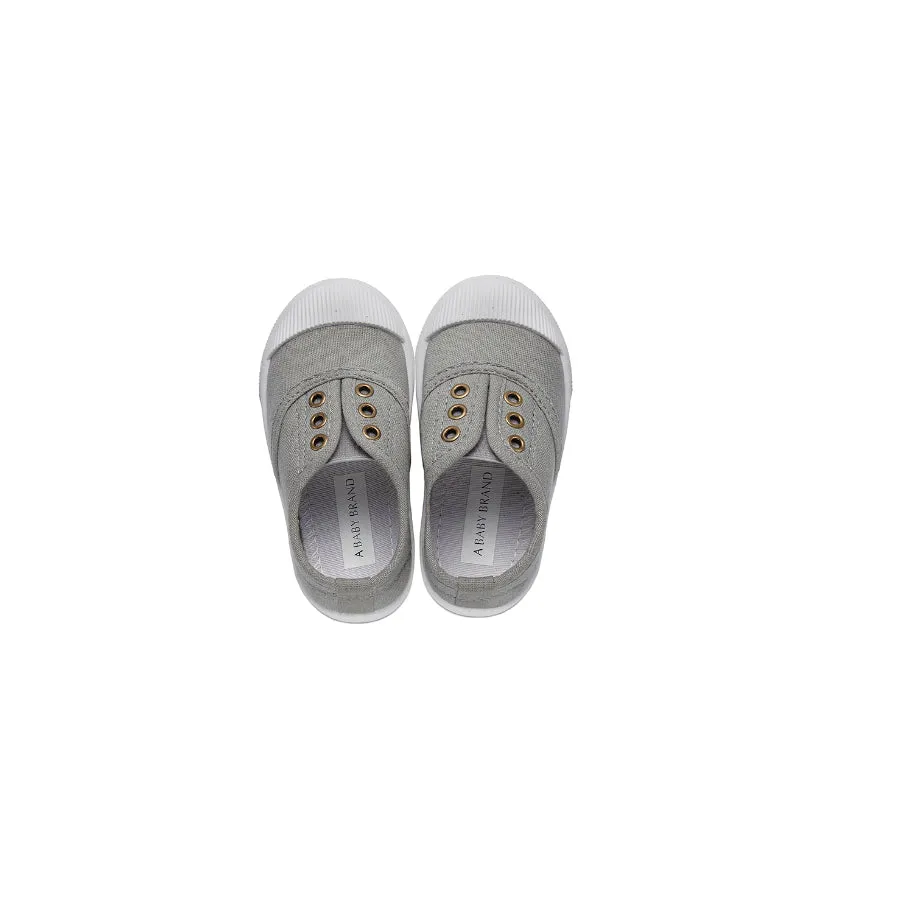 Caro Canvas Pump Shoes with Rubber Sole (Grey)