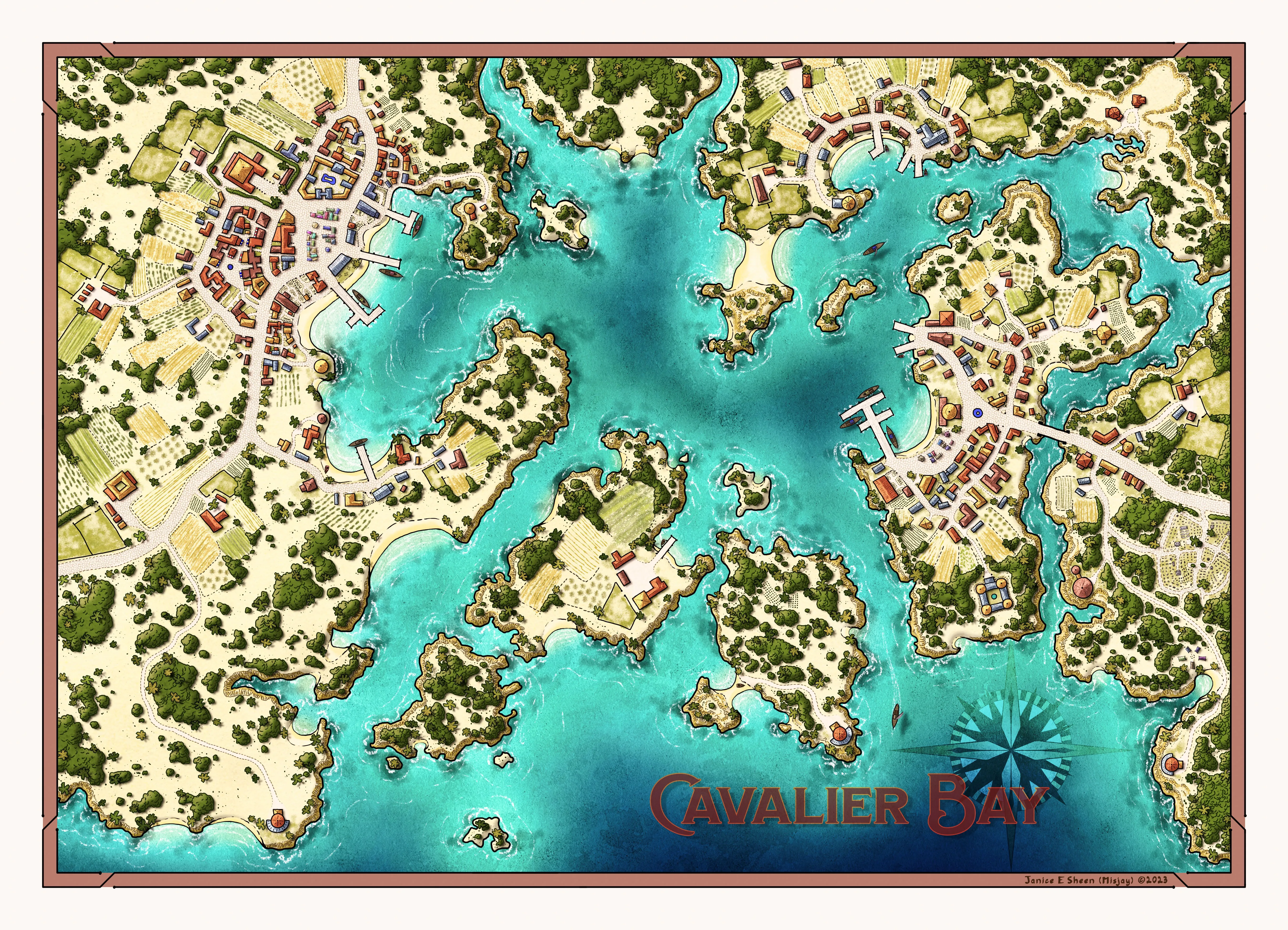 Cavalier Bay Misjay Maps Canvas Art Print