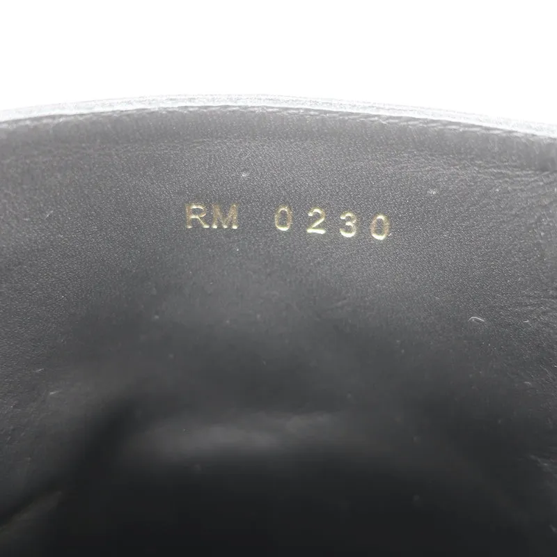 Celine Claude Wedge Ankle Boots Black Leather Size 38