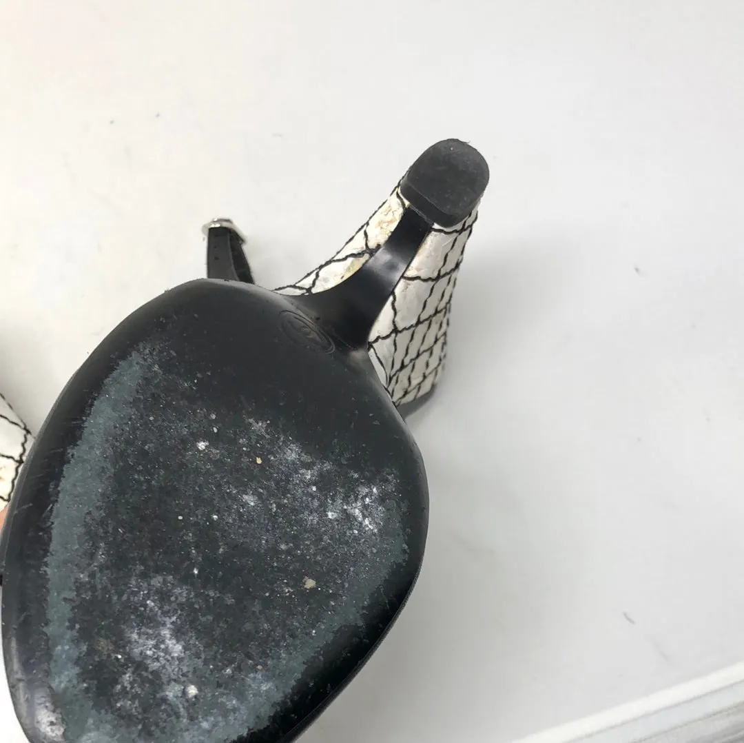 CHANEL Black Leather Wedge Sandal with Flower detail