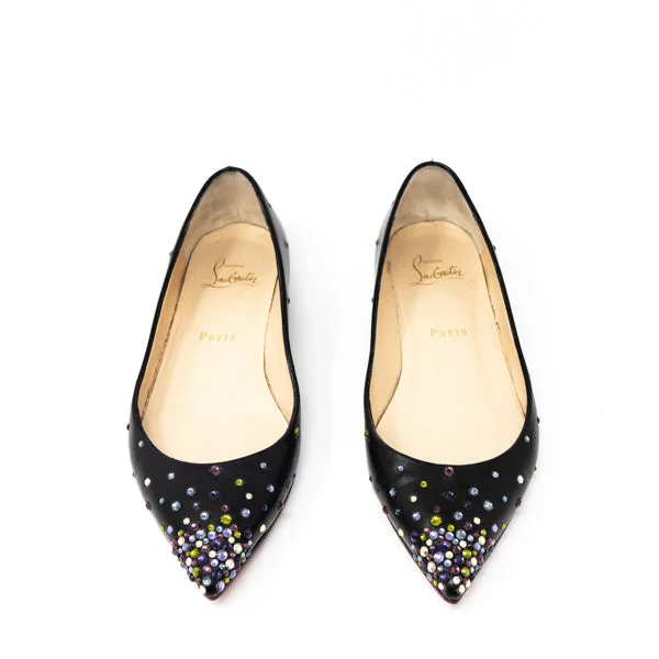 Christian Louboutin Black Degrastrass Flats 36.5