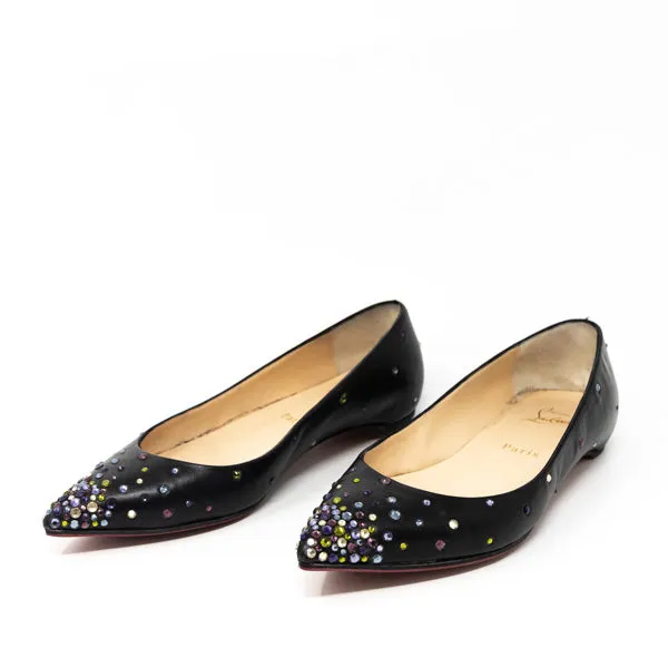 Christian Louboutin Black Degrastrass Flats 36.5