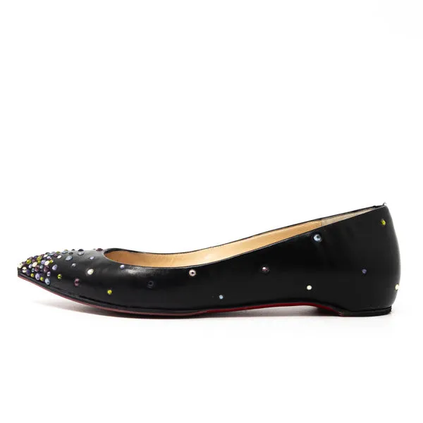 Christian Louboutin Black Degrastrass Flats 36.5