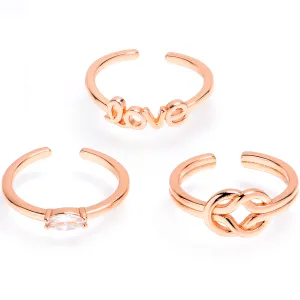 Clear Gem Love Knot Rosy Adjustable Toe Ring
