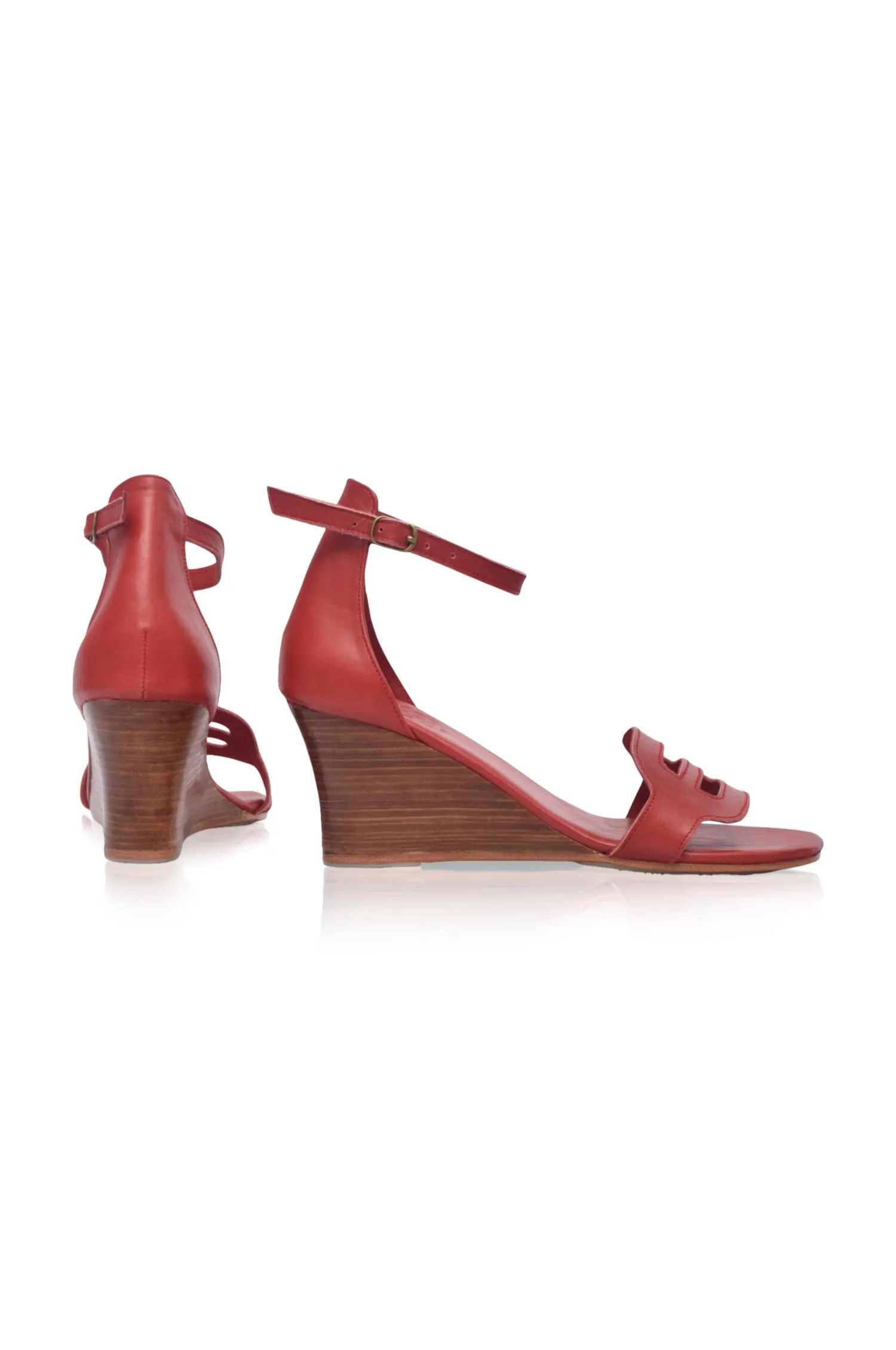 Como Leather Wedge Sandals