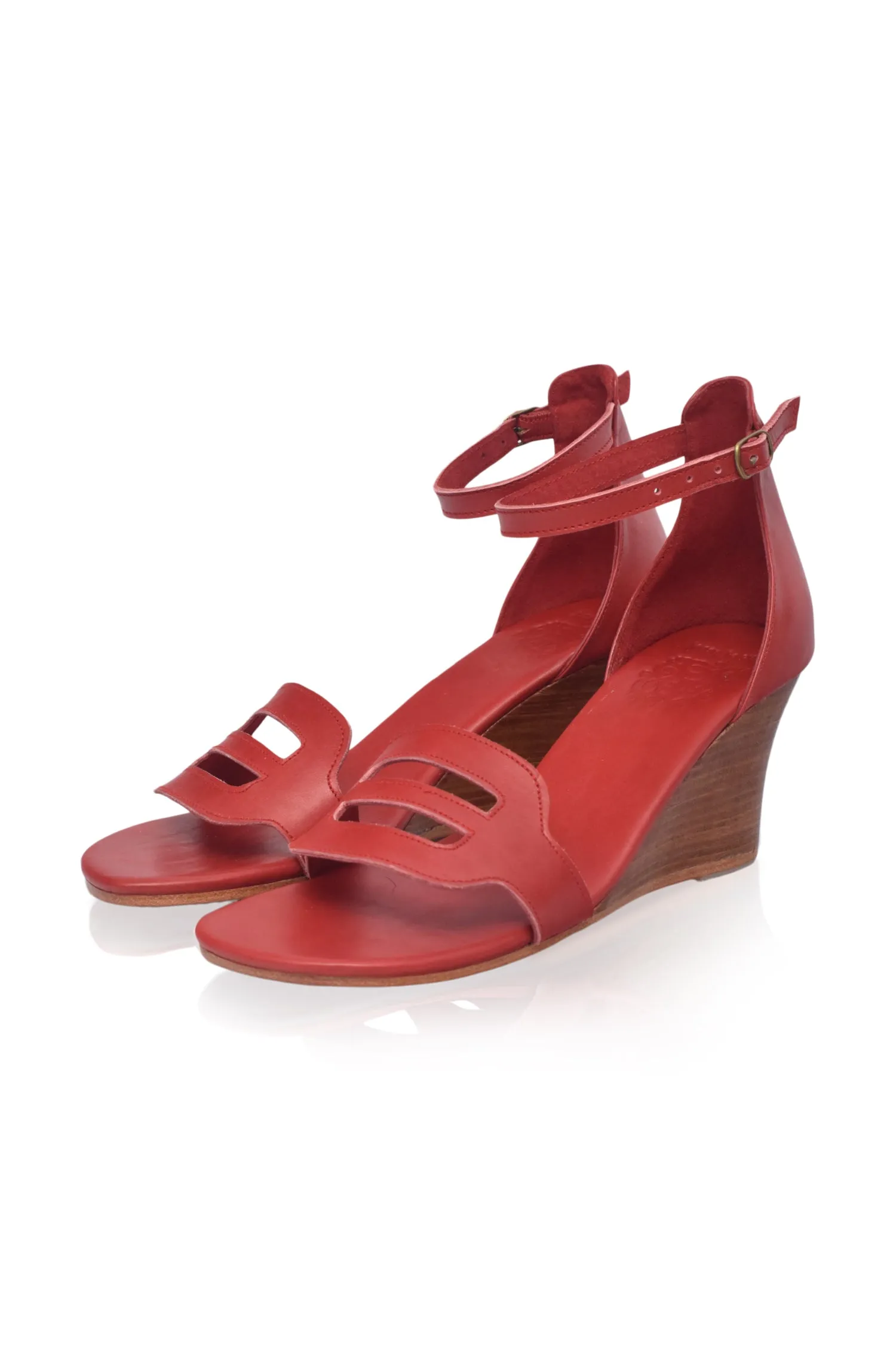 Como Leather Wedge Sandals