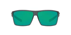 Costa Del Mar Men's Rincon Polarized Rectangular Sunglasses, Matte Smoke Crystal/Copper Green Mirrored Polarized-580G, 63 mm