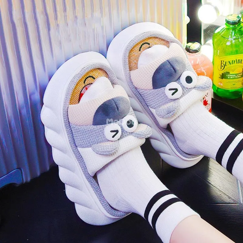 Cute Animal Faces Designer Slippers/Thick Sole Couples Unisex