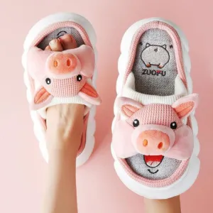 Cute Animal Faces Designer Slippers/Thick Sole Couples Unisex