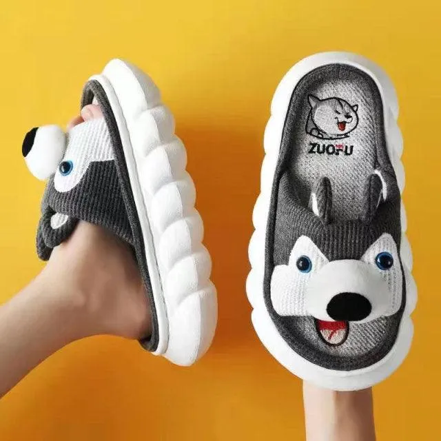 Cute Animal Faces Designer Slippers/Thick Sole Couples Unisex