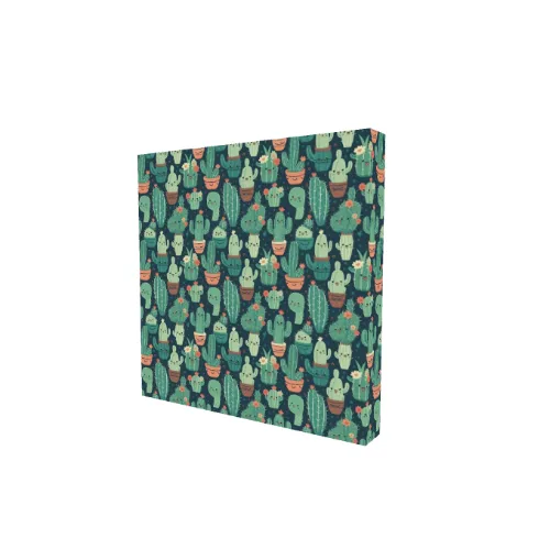 Cute Cactus Cartoon Canvas C0004