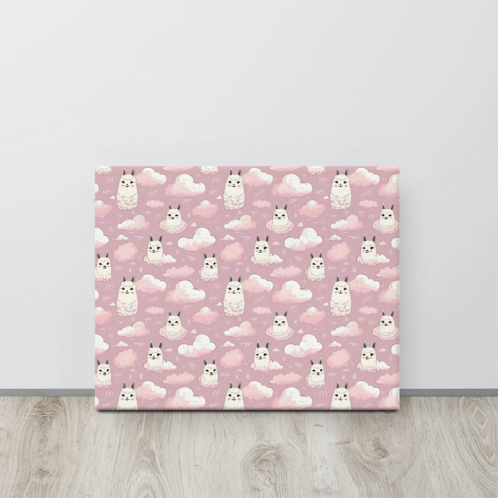 Cute Llama Cartoon Canvas Art L0001