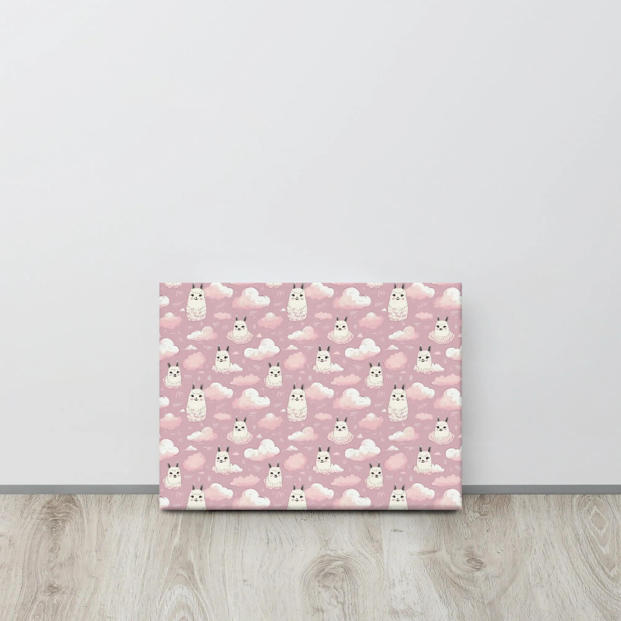 Cute Llama Cartoon Canvas Art L0001