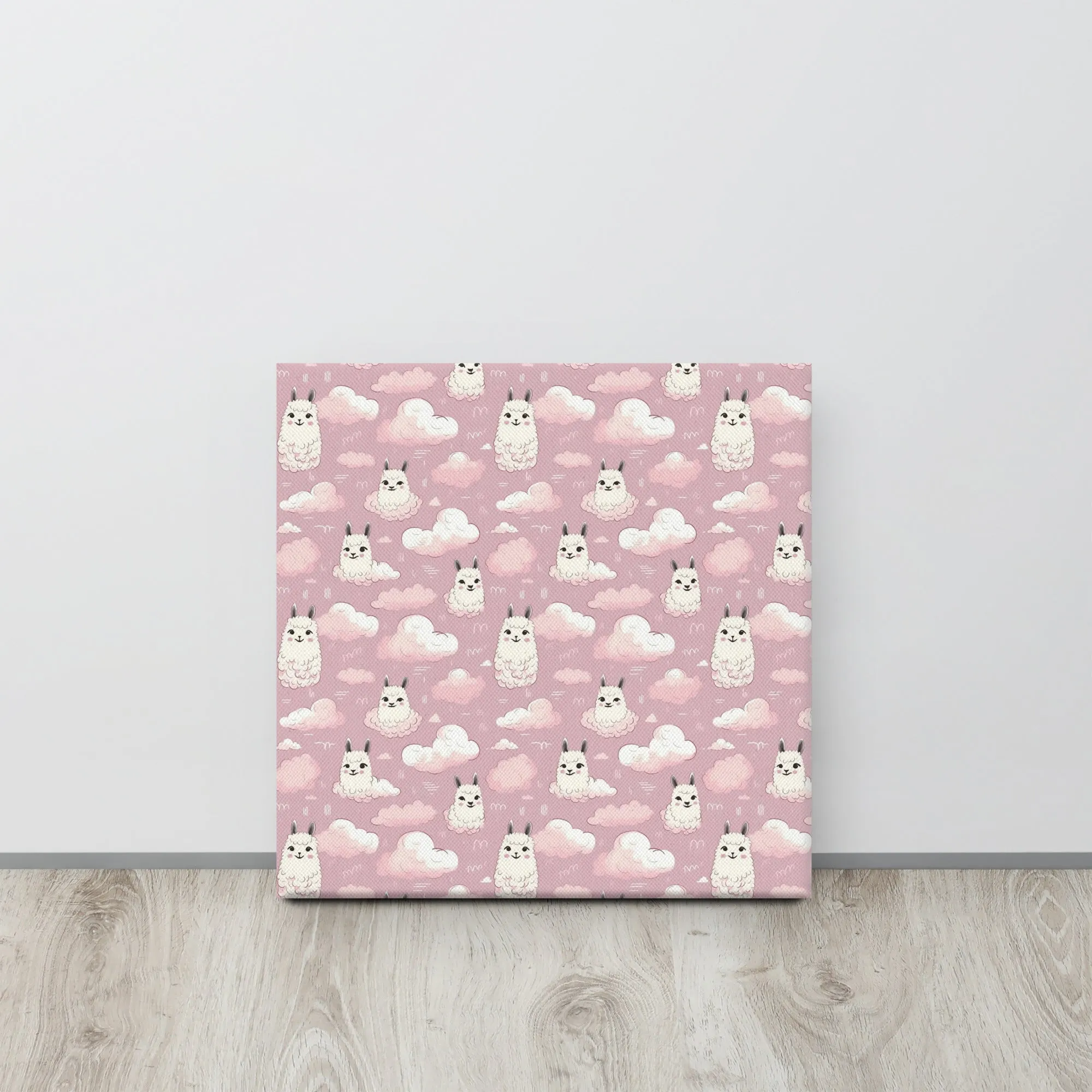 Cute Llama Cartoon Canvas Art L0001
