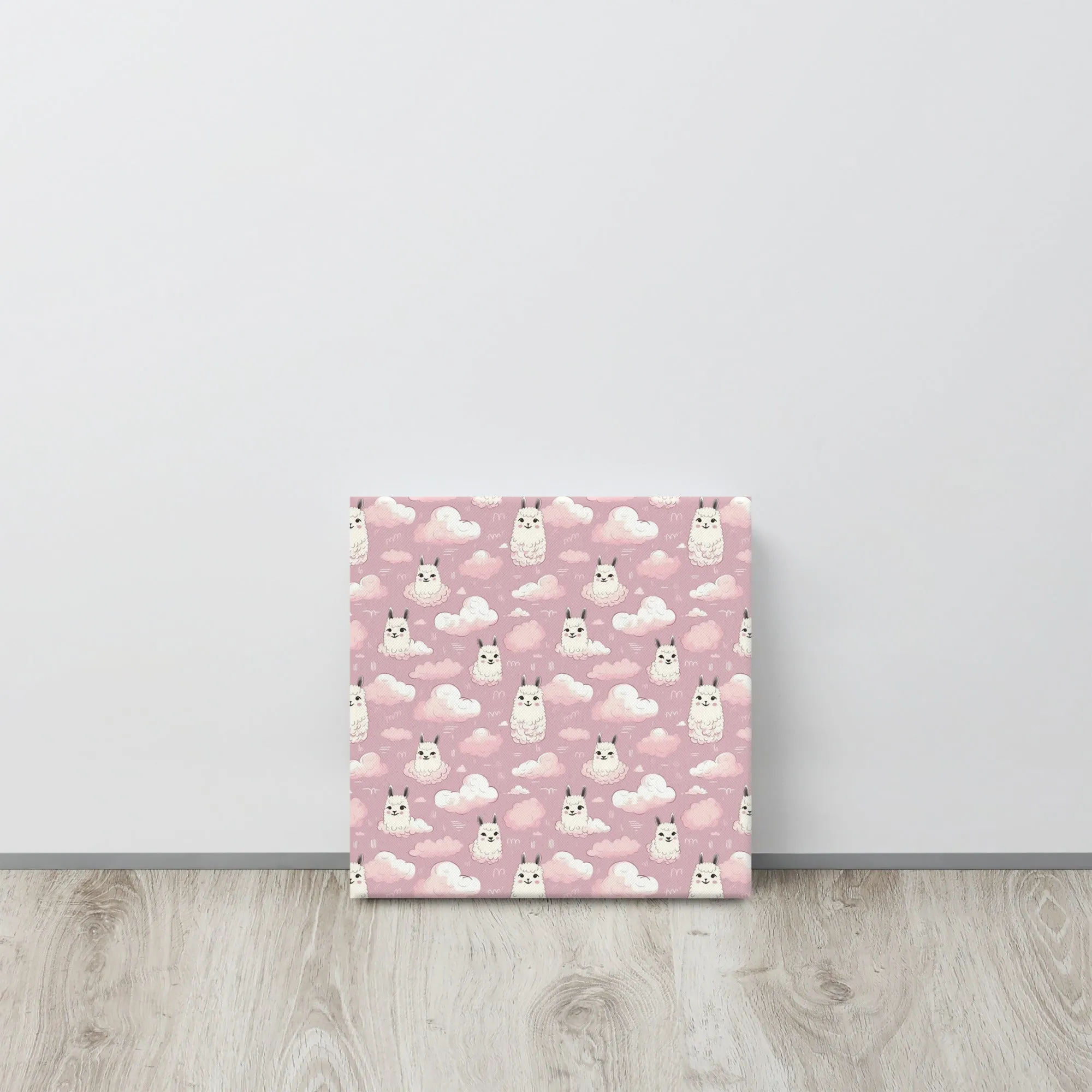 Cute Llama Cartoon Canvas Art L0001
