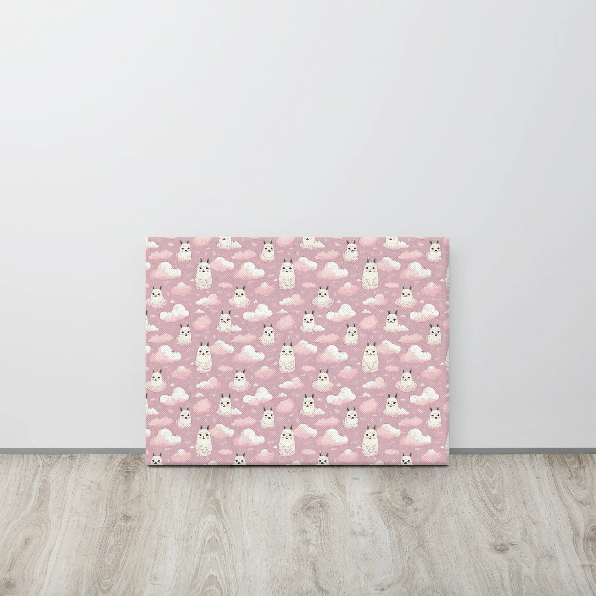 Cute Llama Cartoon Canvas Art L0001