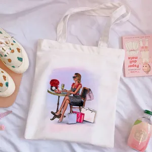 Delicate Girl White Canvas Bag A