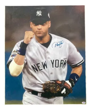 Derek Jeter Signed Stretched 22x28 New York Yankees Canvas PSA Hologram See Pics