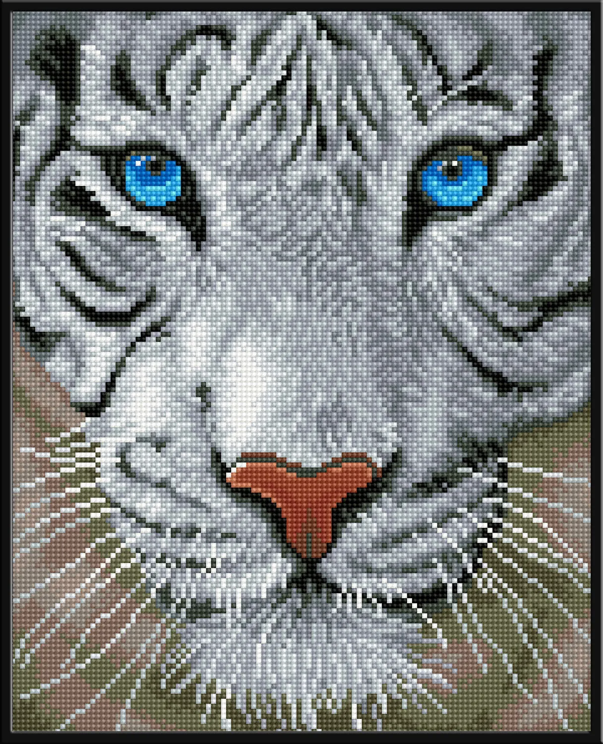 Diamond Dotz Printed Canvas White Frame Needlecrafts 32cm x 32cm - Select Design