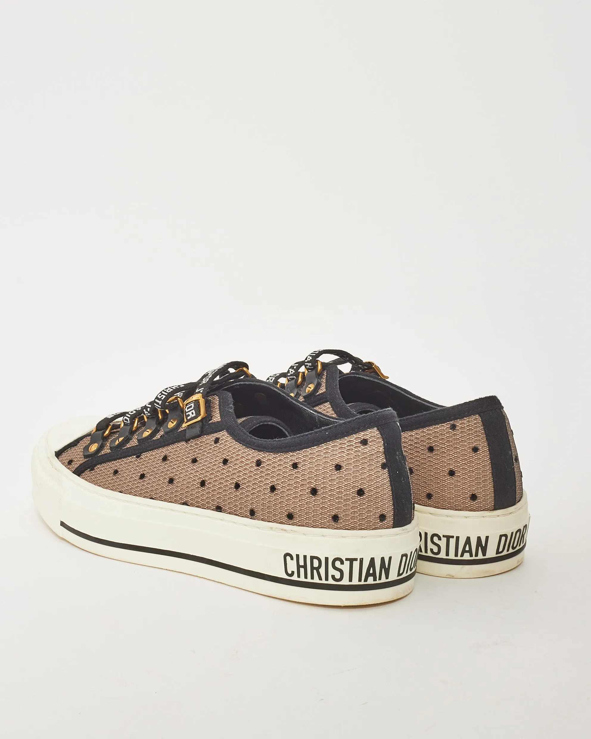 Dior Beige Polka Dot "Walk'N'Dior" Mesh Low Top Sneaker - 36