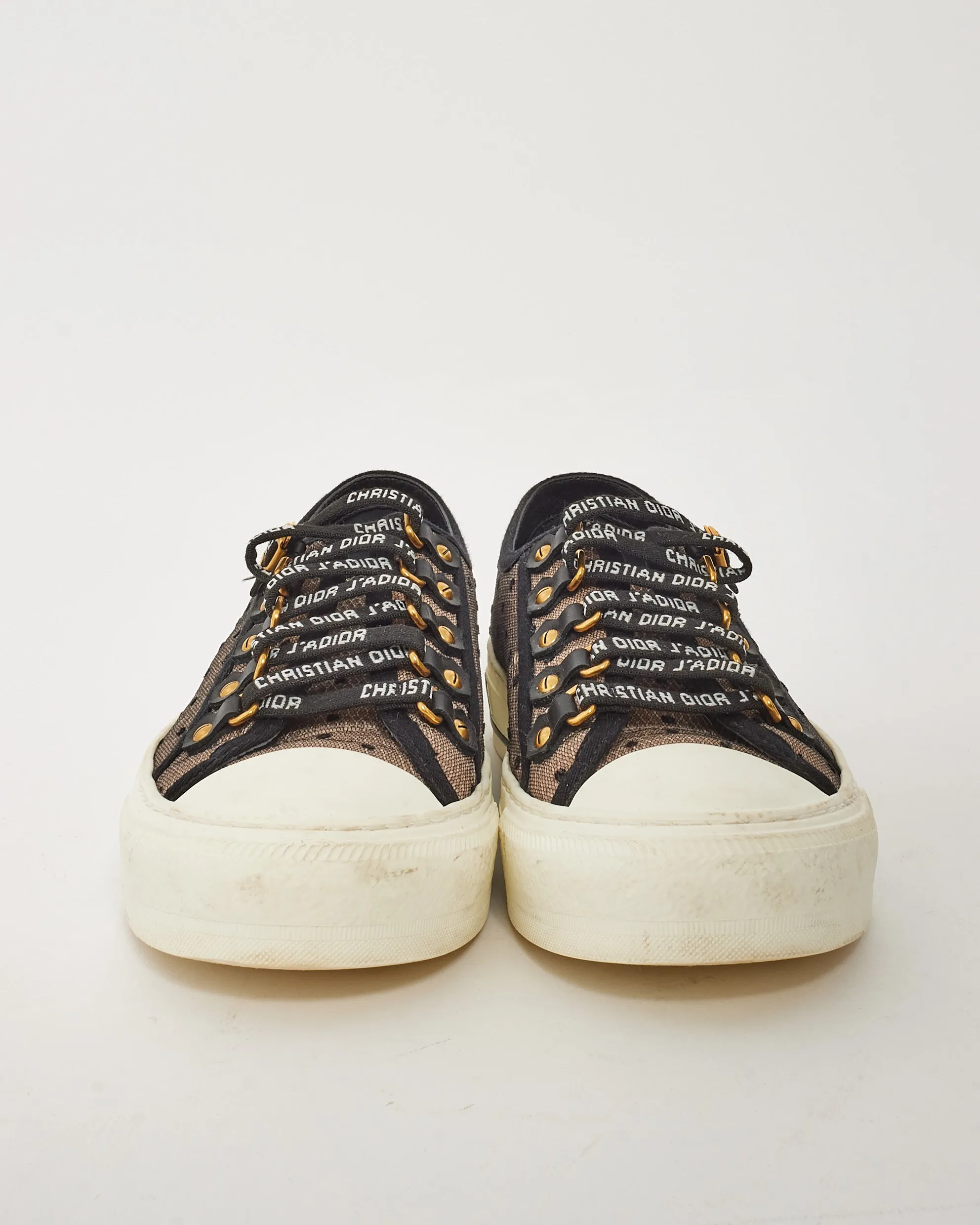 Dior Beige Polka Dot "Walk'N'Dior" Mesh Low Top Sneaker - 36