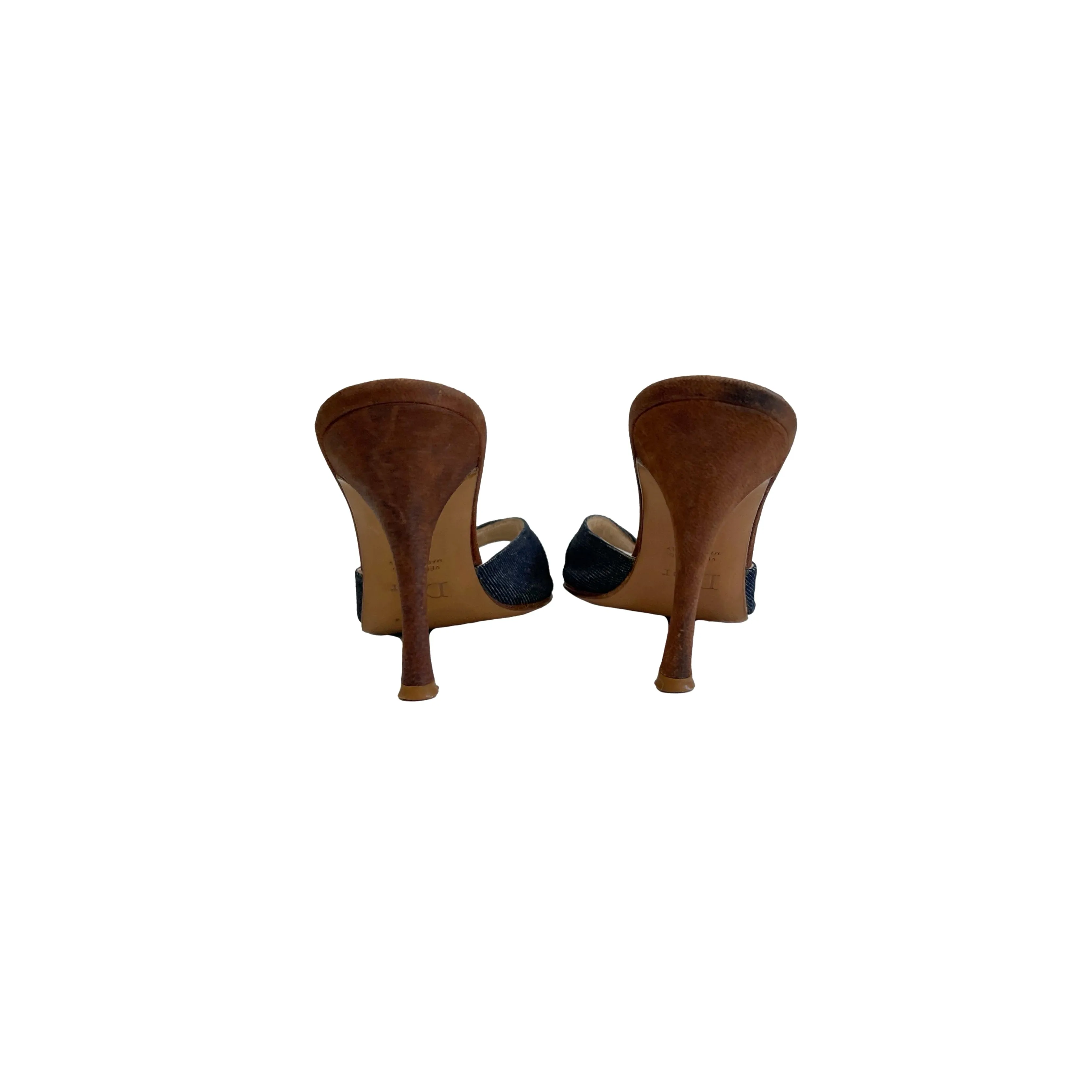 Dior Denim Logo Lock Heels