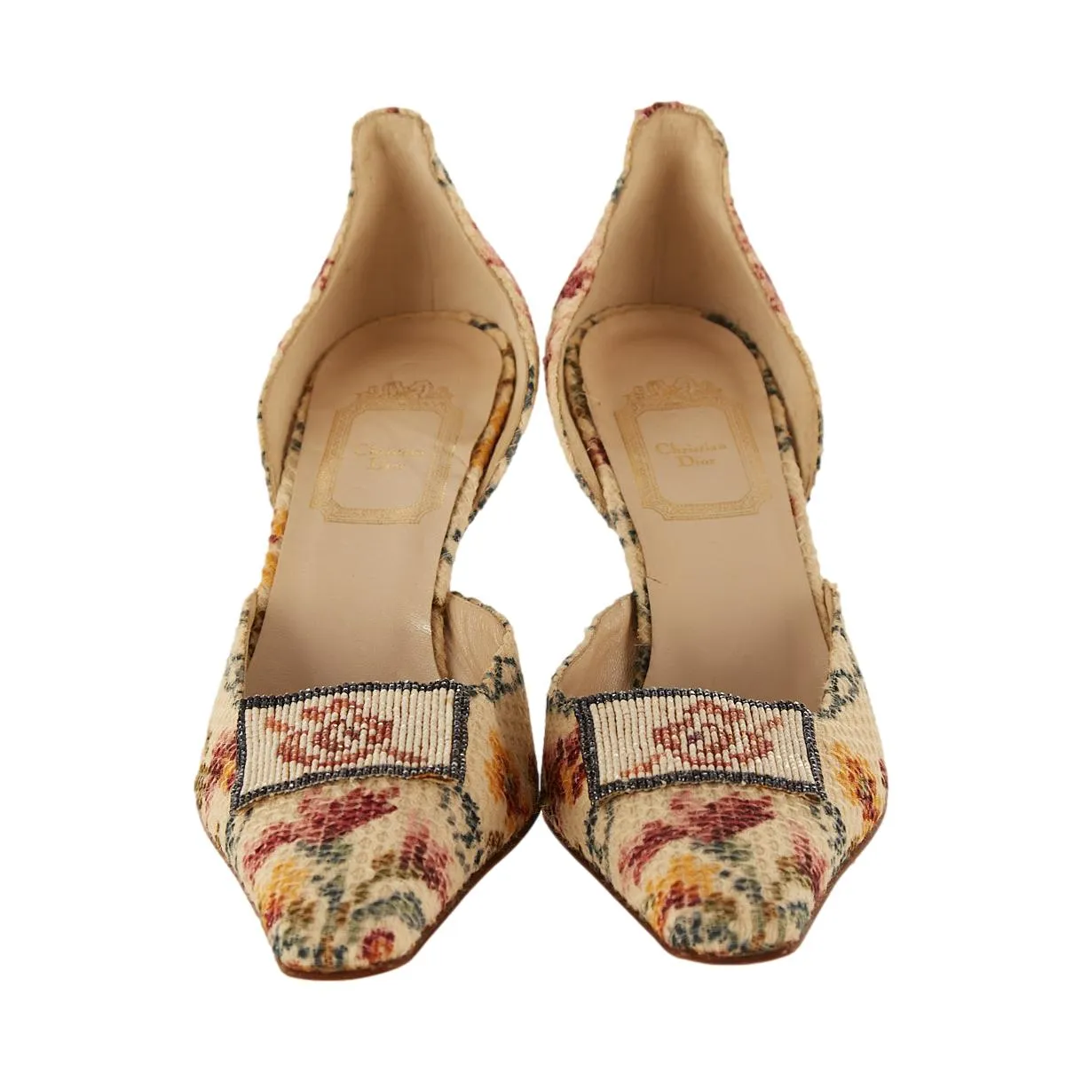 Dior Floral Beaded Heels