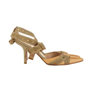 Dior Green Grommet Heels
