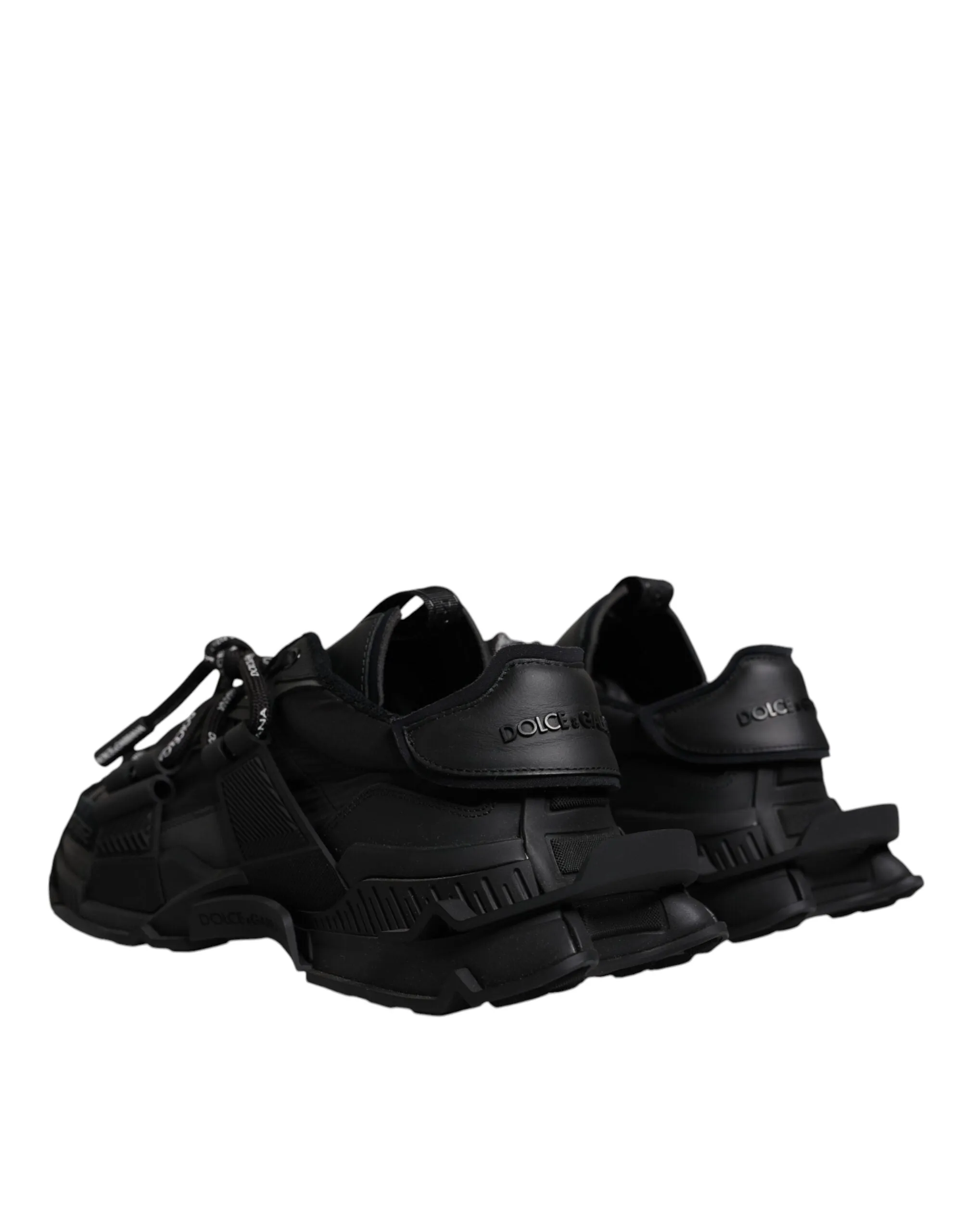 Dolce & Gabbana Black Low Top Space Lace Up Sneakers Shoes