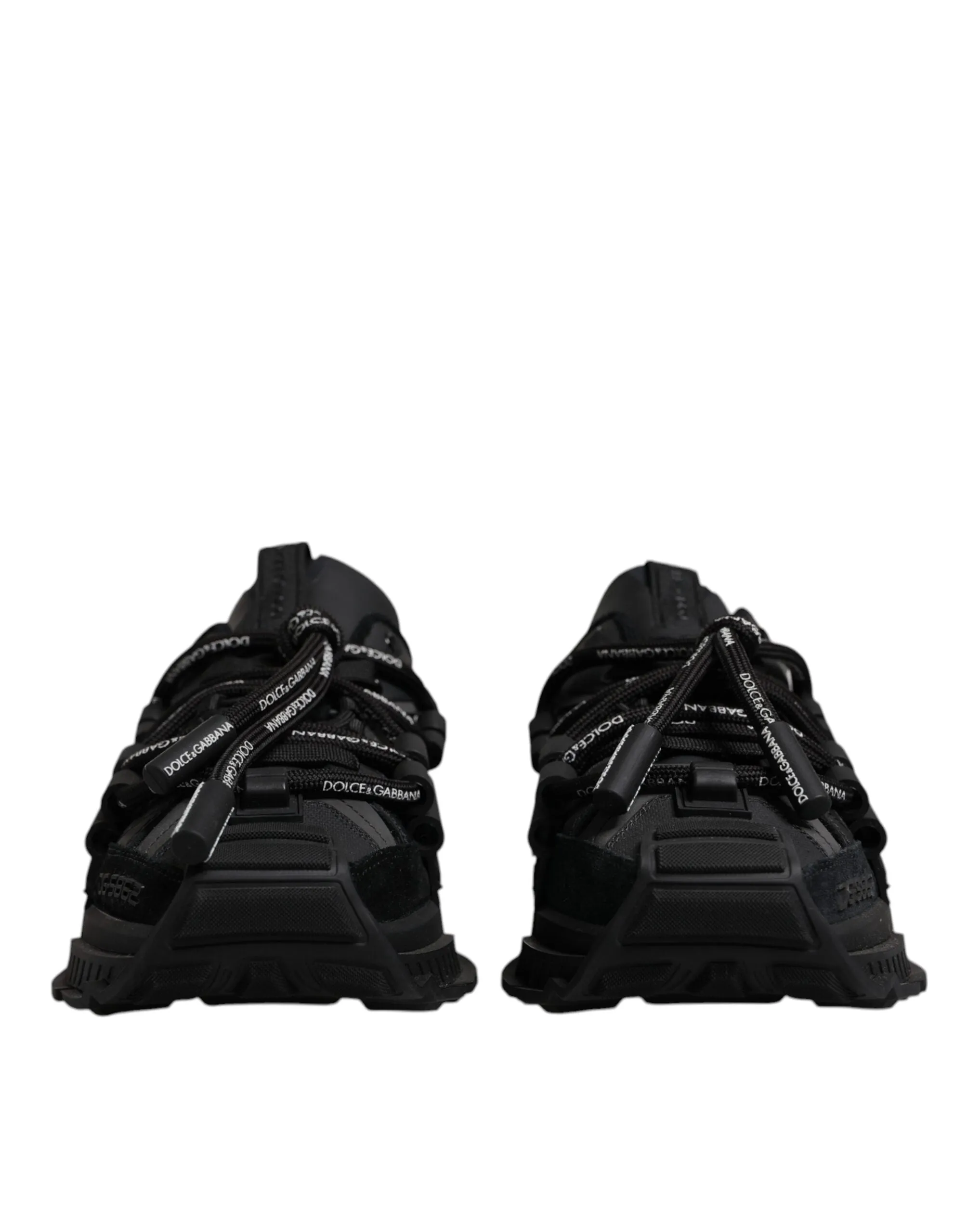 Dolce & Gabbana Black Low Top Space Lace Up Sneakers Shoes