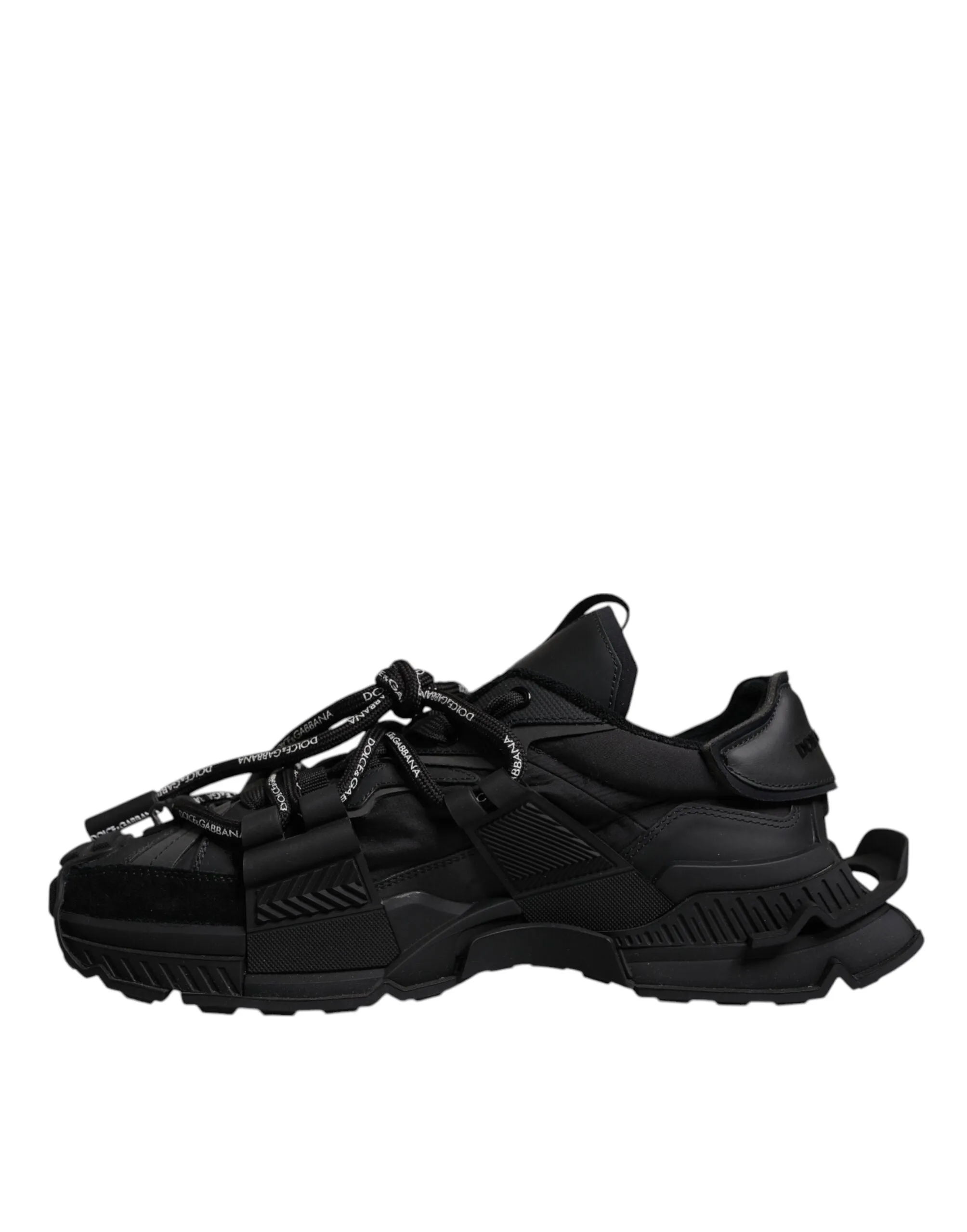 Dolce & Gabbana Black Low Top Space Lace Up Sneakers Shoes