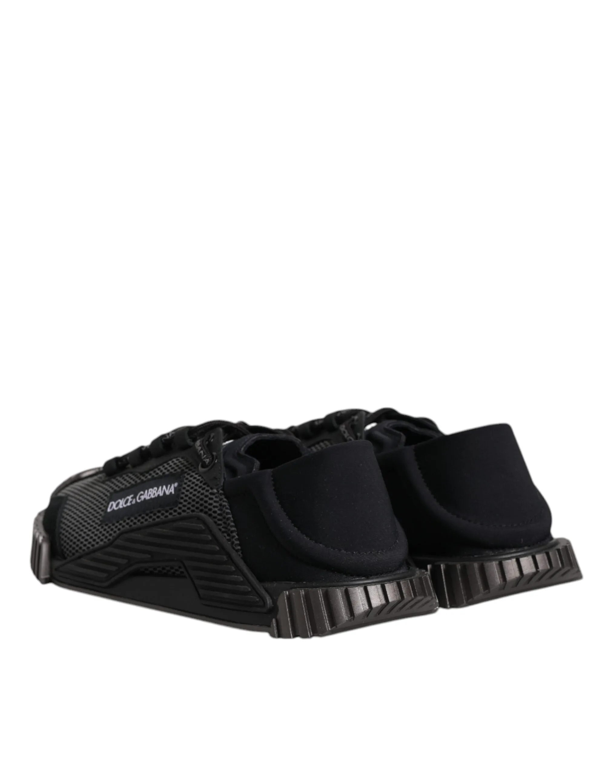 Dolce&Gabbana NS1 Men Black Sneakers Nylon Stretch Low Top Casual Trainer Shoes