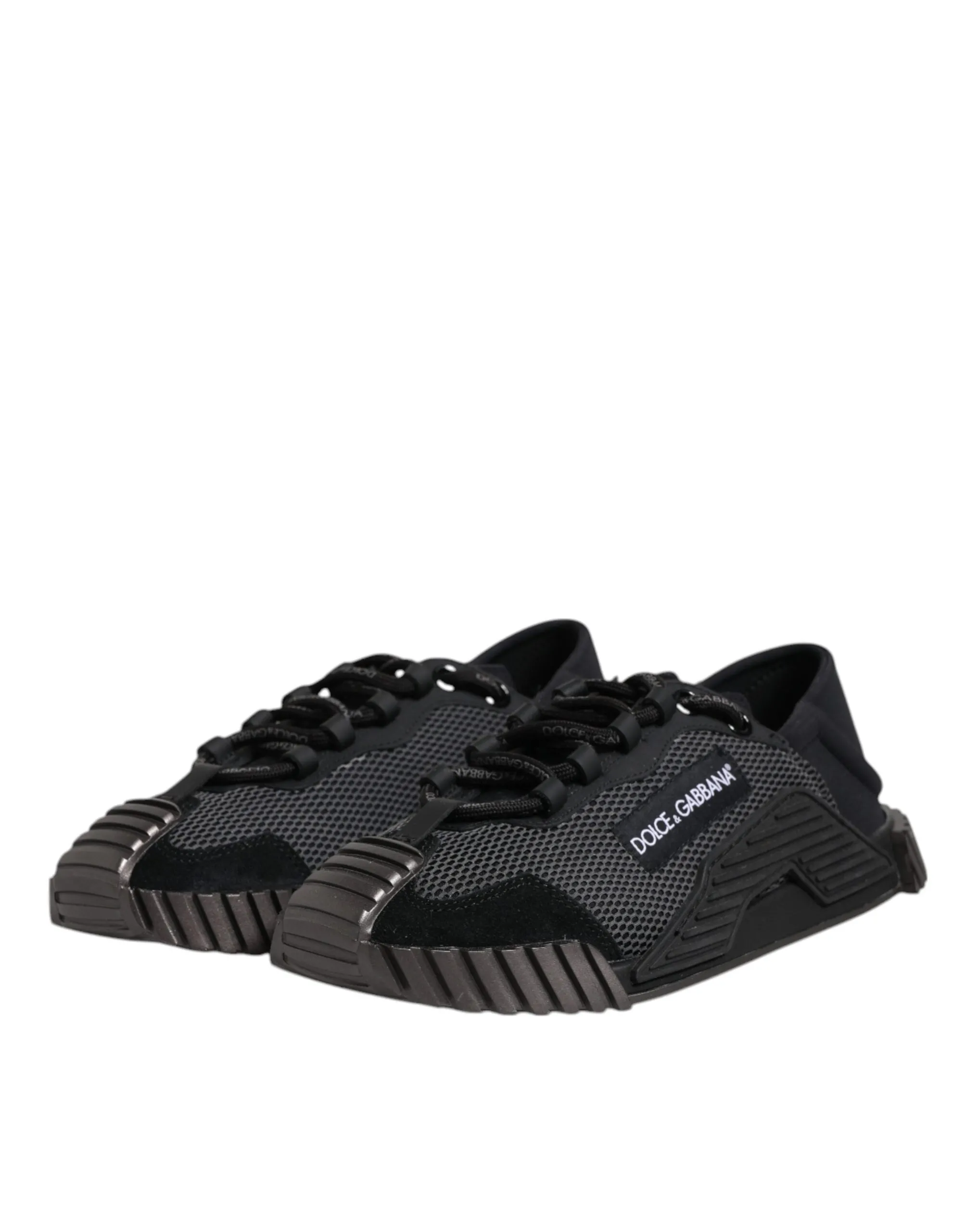 Dolce&Gabbana NS1 Men Black Sneakers Nylon Stretch Low Top Casual Trainer Shoes