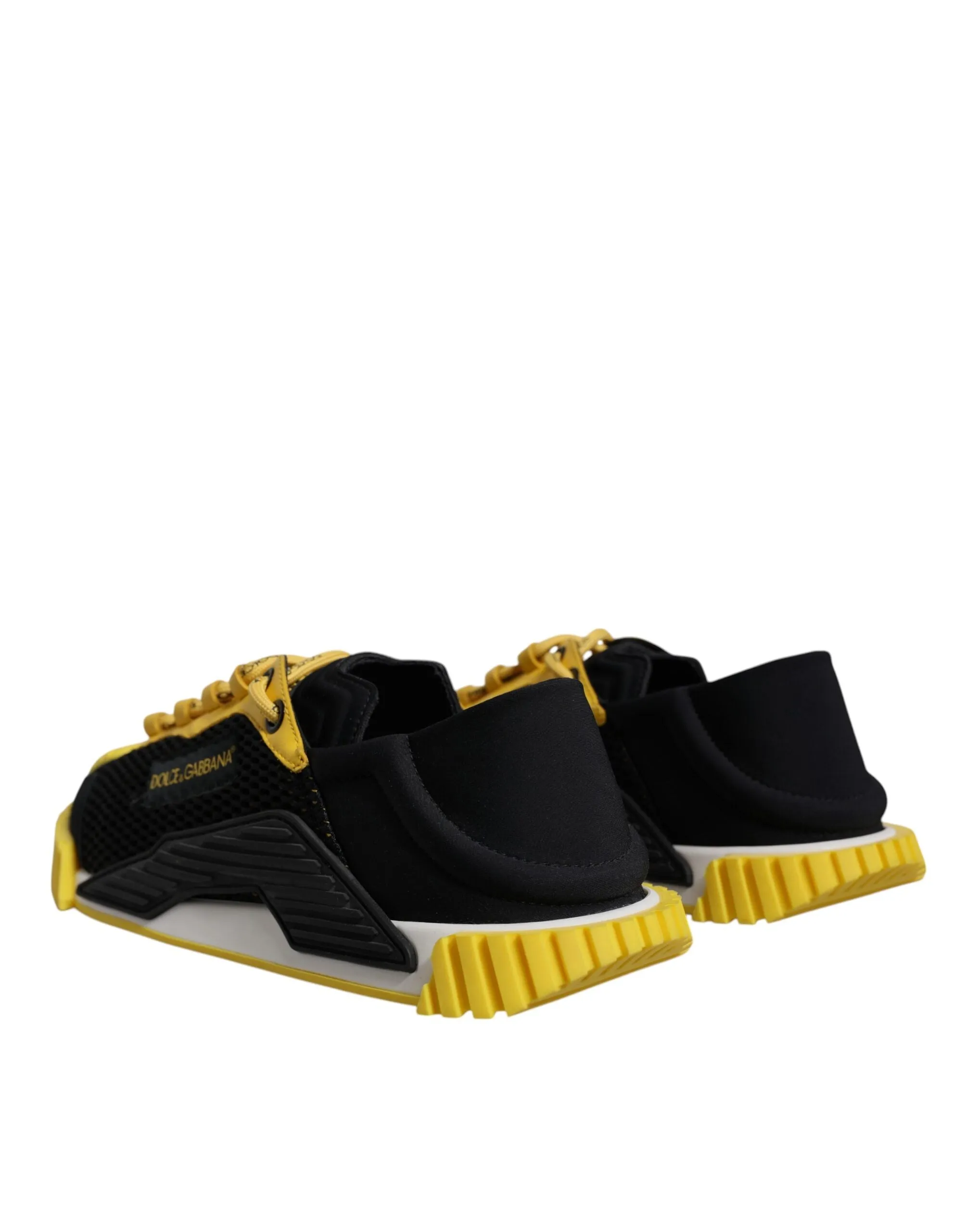 Dolce&Gabbana NS1 Men Black Sneakers Polyester Lace Up Flat Casual Trainer Shoes