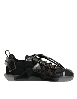 Dolce&Gabbana NS1 Men Dark Green Sneakers Polyester Low Top Flat Trainer Shoes