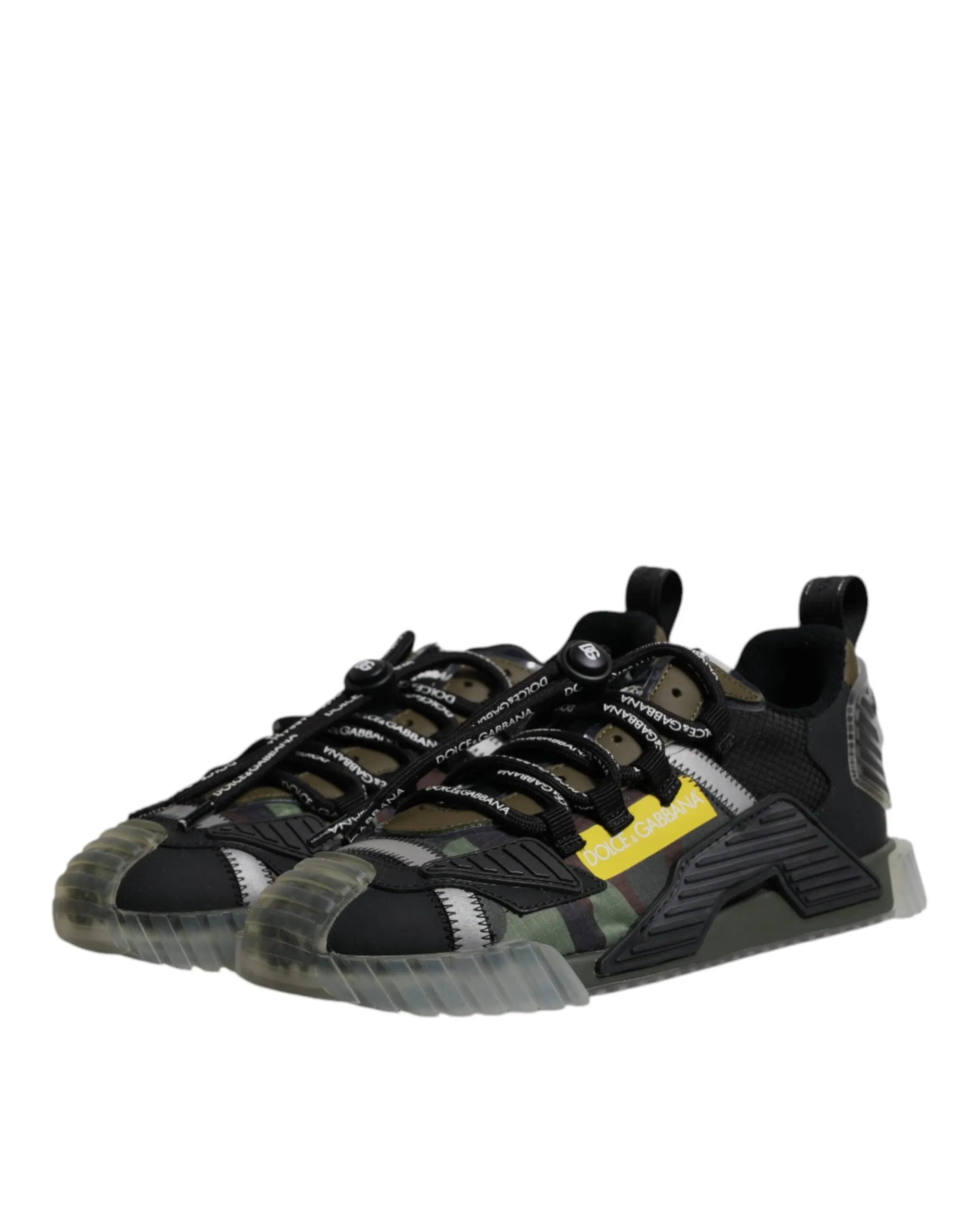 Dolce&Gabbana NS1 Men Dark Green Sneakers Polyester Low Top Flat Trainer Shoes