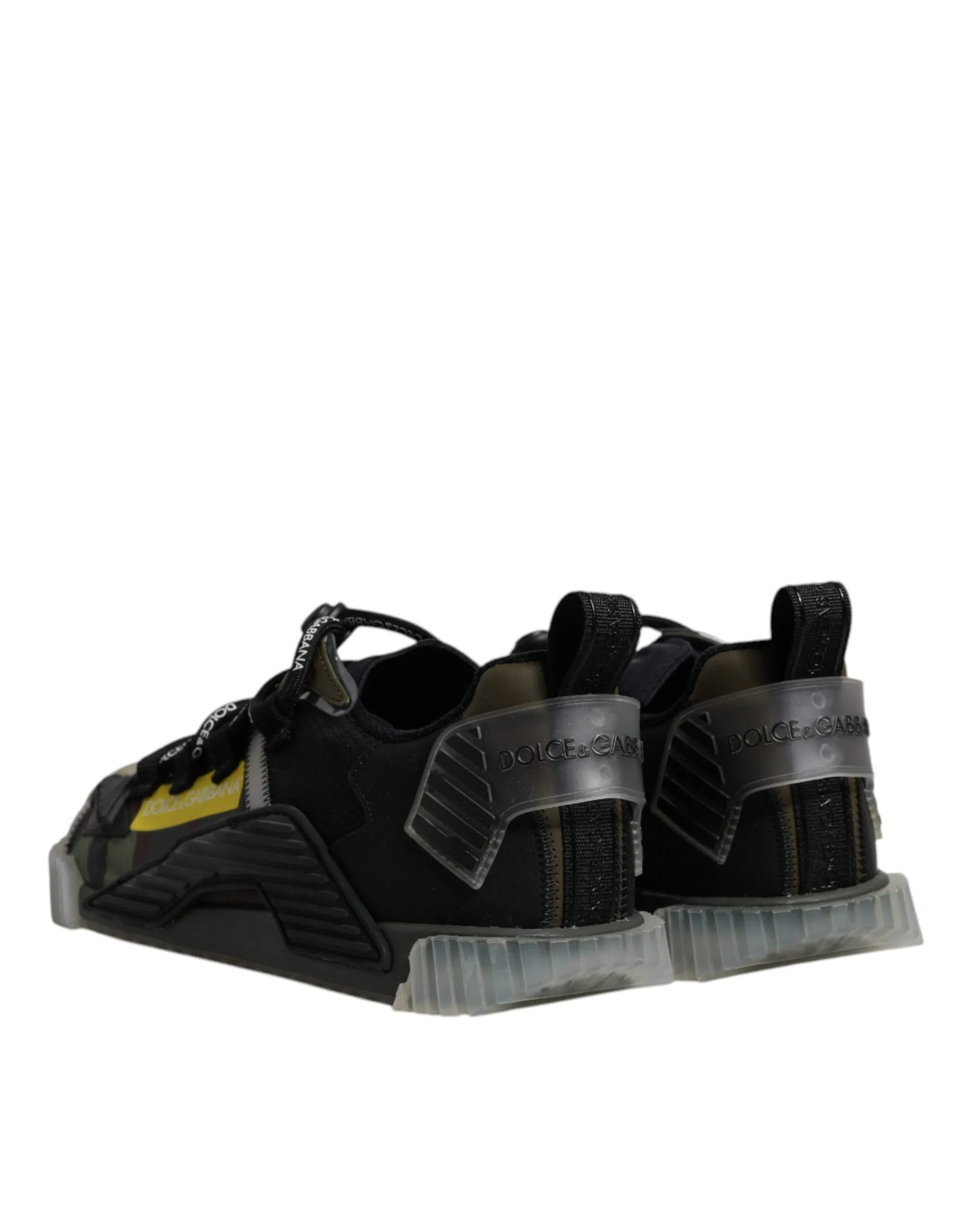Dolce&Gabbana NS1 Men Dark Green Sneakers Polyester Low Top Flat Trainer Shoes