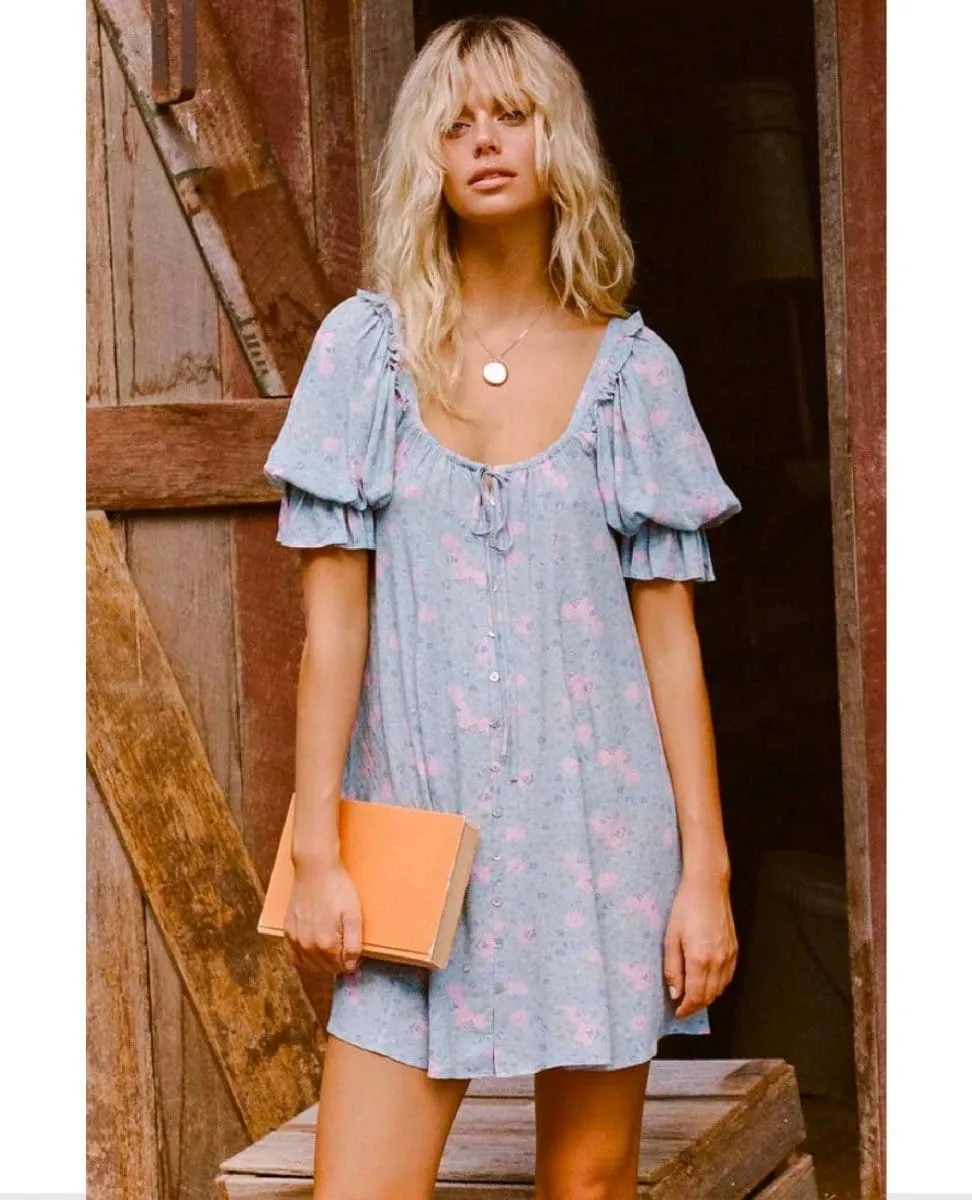 Dolly Mini Dress Dusty Blue