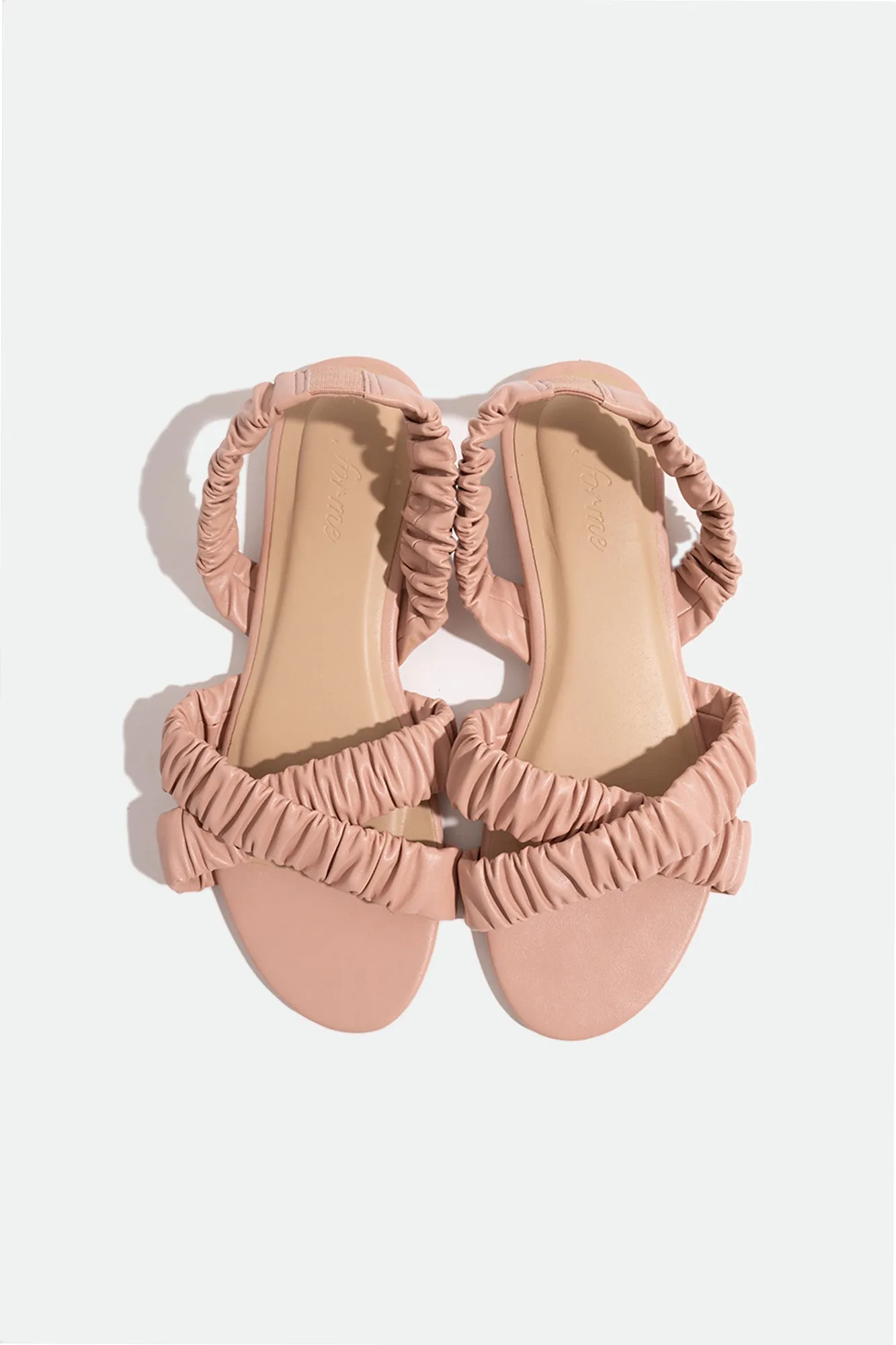 Double Strap Ruched Round Toe Sandals