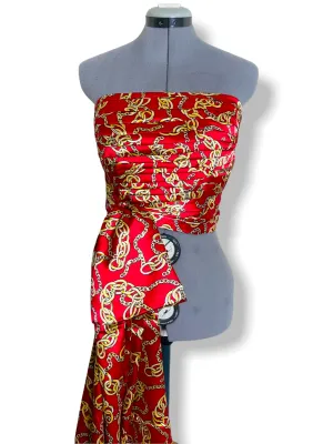 Draped Bustier chain print