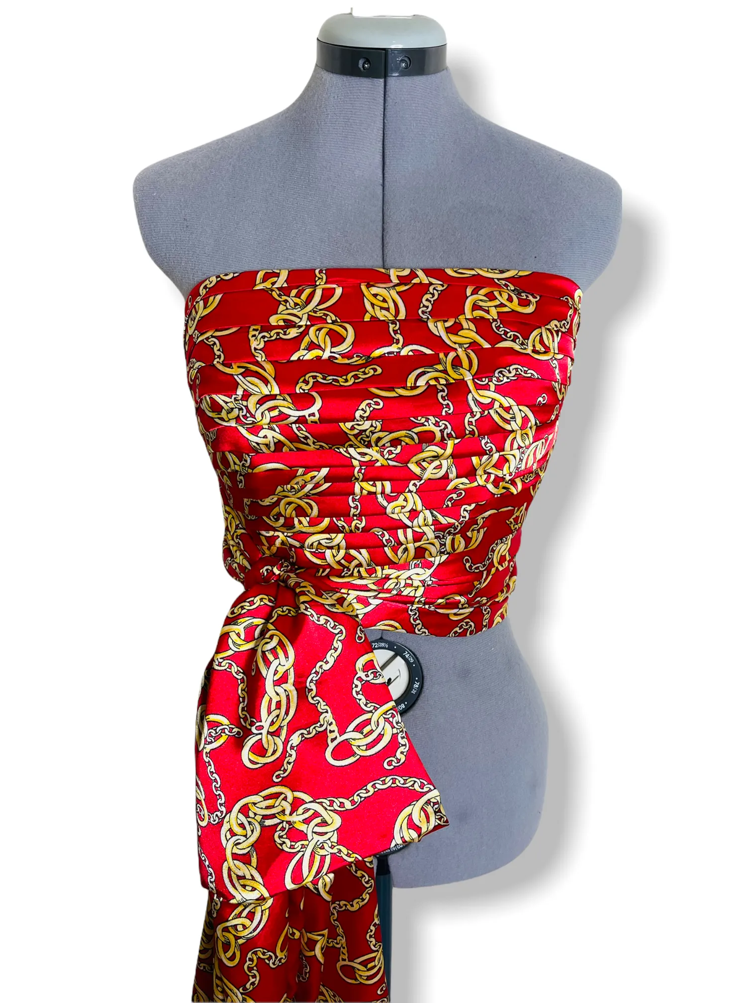 Draped Bustier chain print
