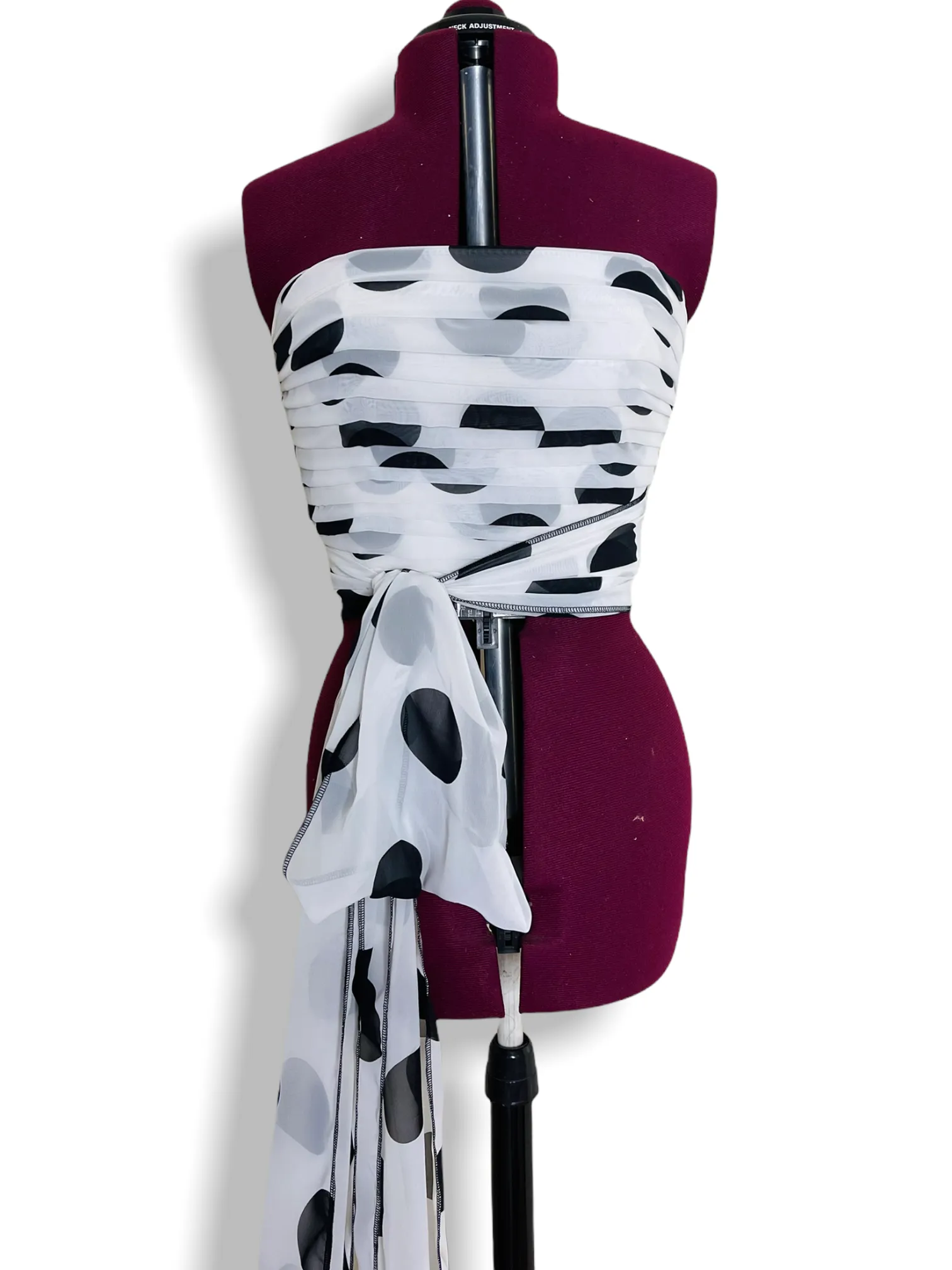 Draped Bustier Polkas print