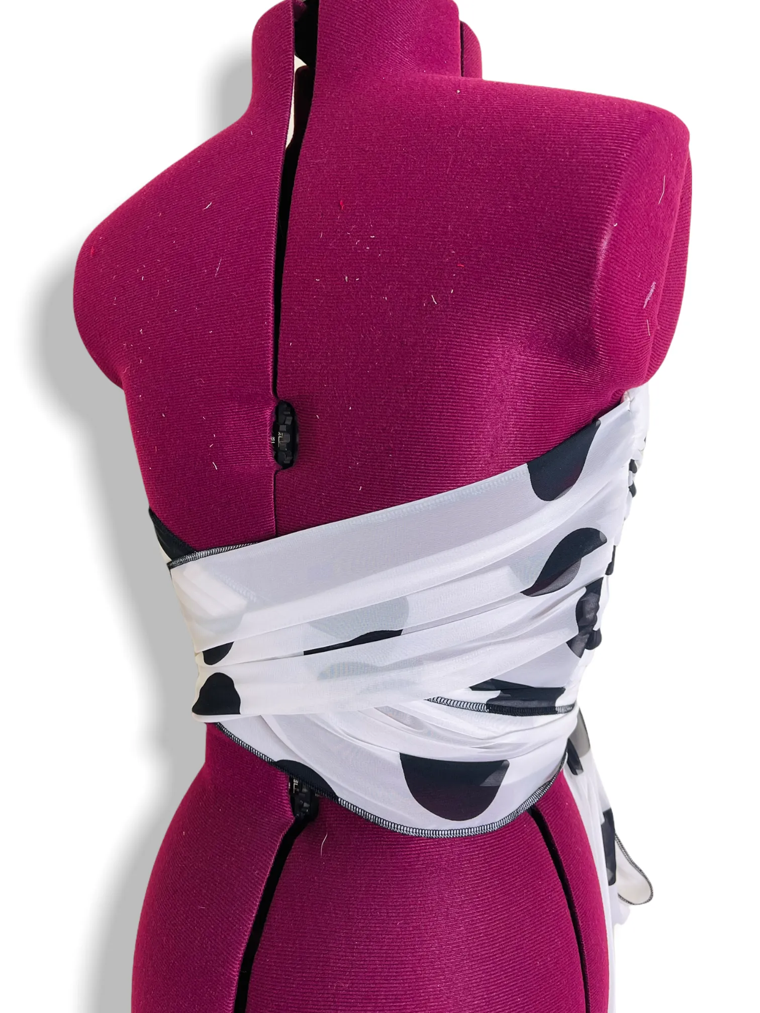 Draped Bustier Polkas print