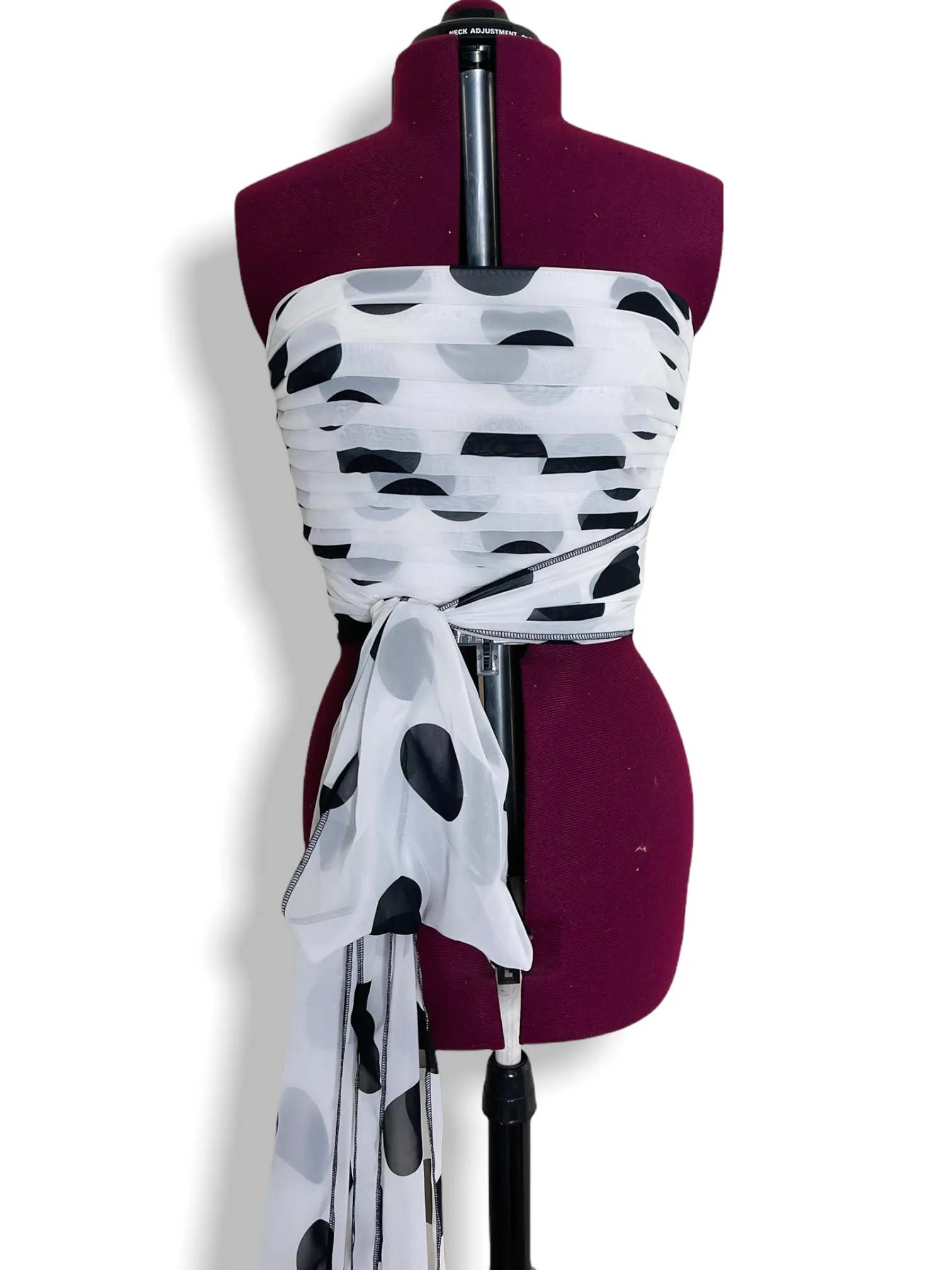 Draped Bustier Polkas print