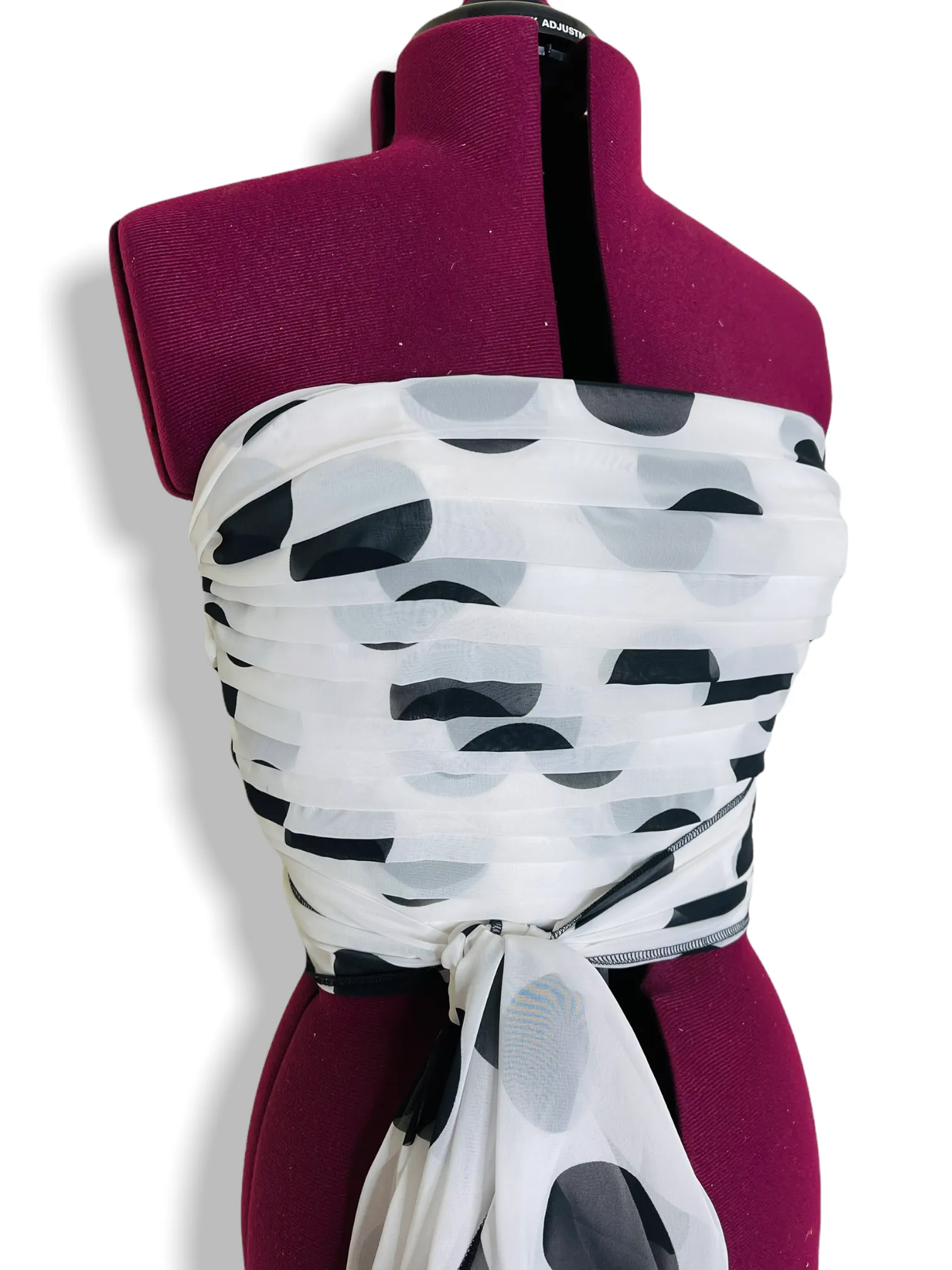 Draped Bustier Polkas print