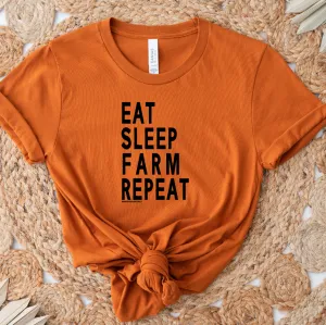 Eat Sleep Farm Repeat T-Shirt (XS-4XL) - Multiple Colors!