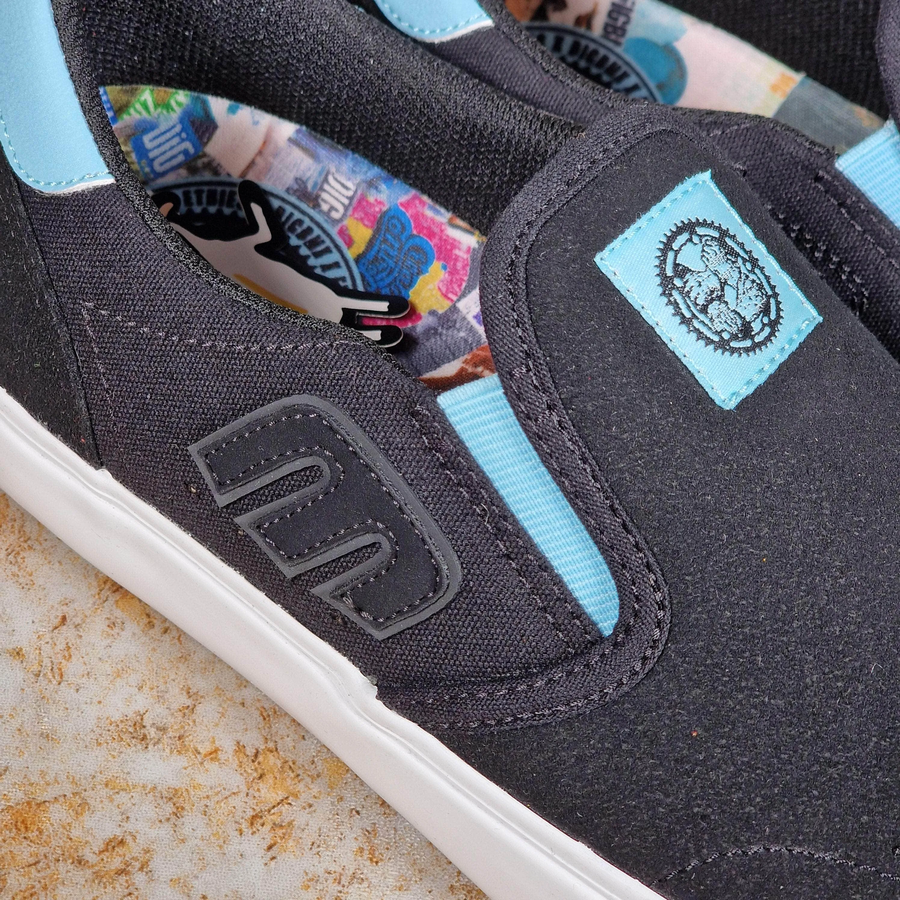 Etnies Lo-Cut Slip x Dig Shoes Black / Blue