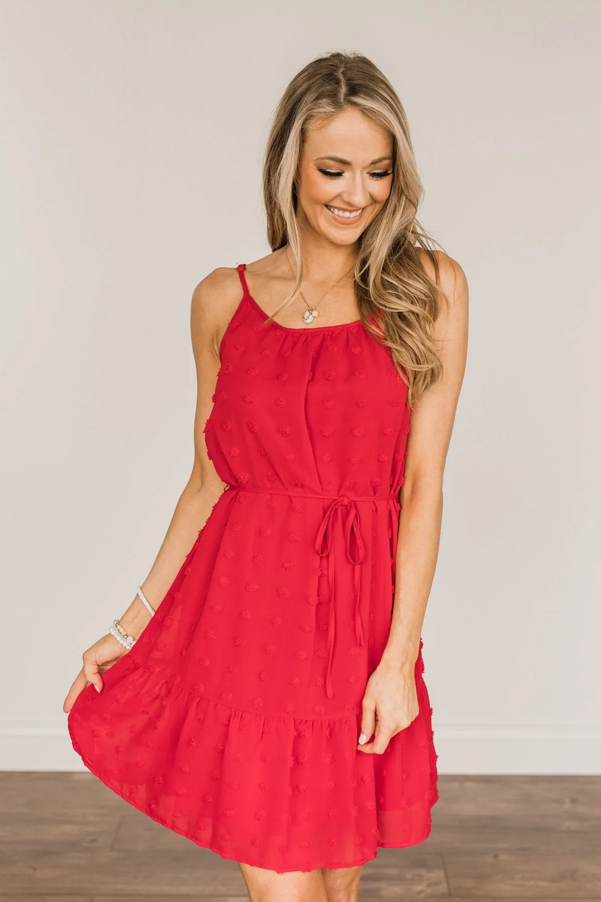 Feeling The Freedom Sleeveless Dress- Scarlet Red