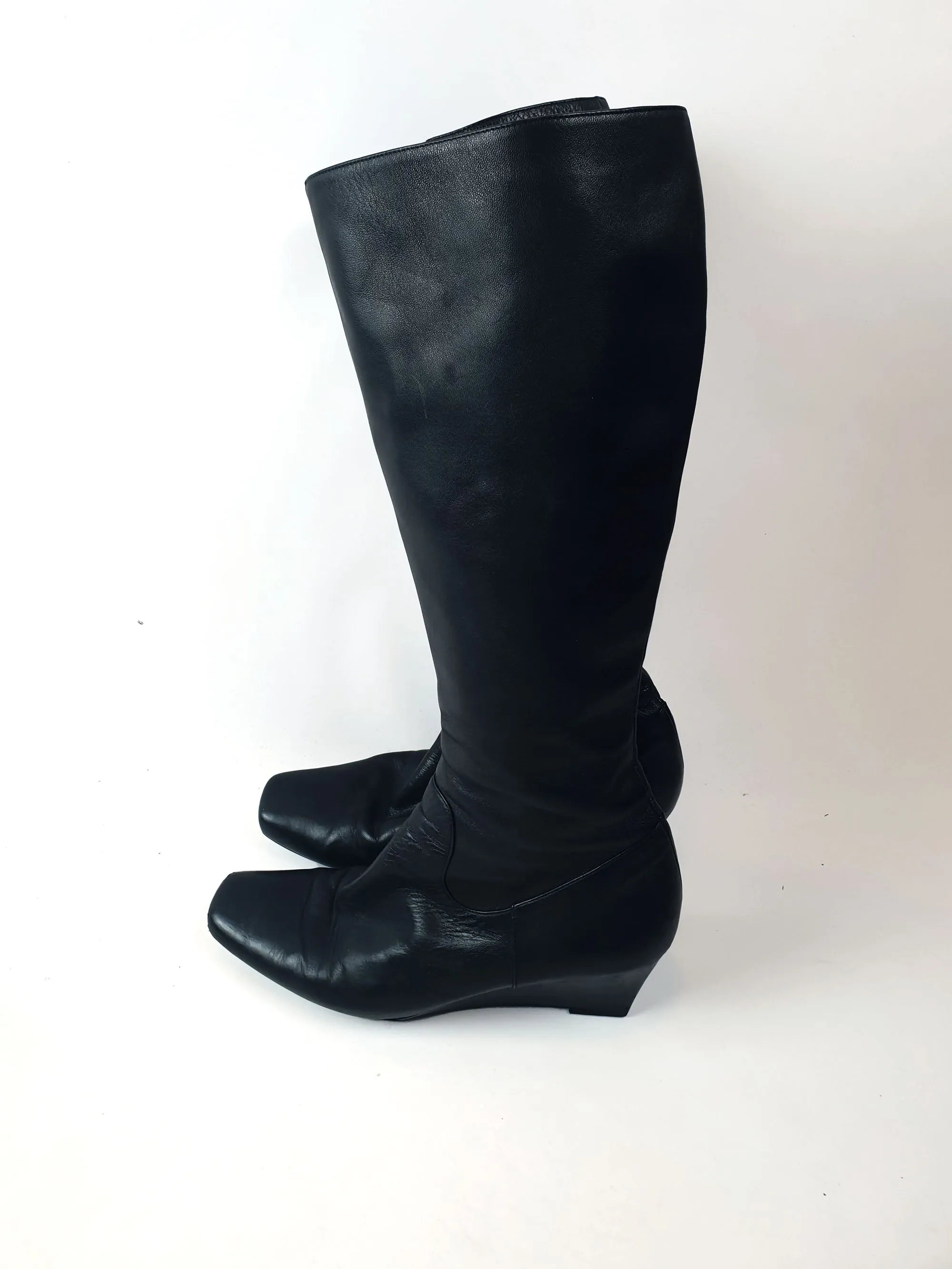 Filippo Raphael knee length black leather boots size 39.5